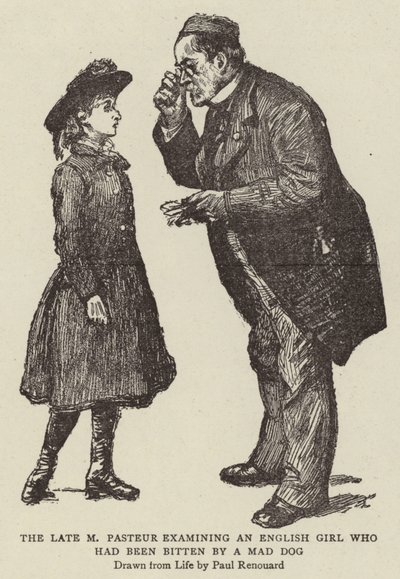 The Late M Pasteur Examining an English Girl Who Had Been Bitten by a Mad Dog by Charles Paul Renouard